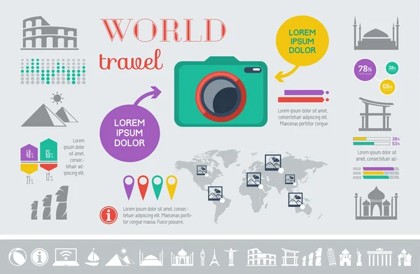 Modelo de Infográfico de Viagem . — Vetor de Stock