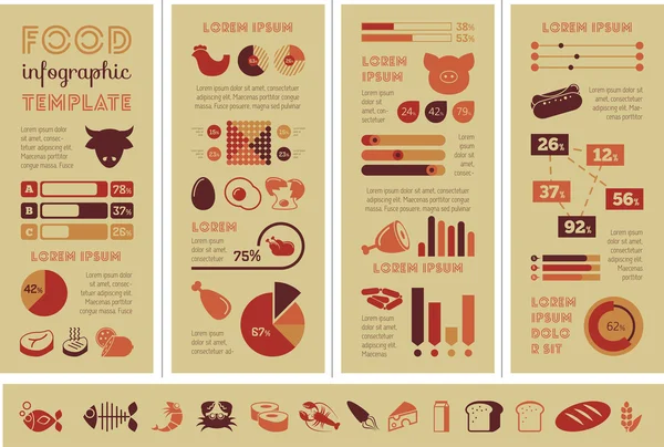 Plantilla Infográfica de Alimentos . — Vector de stock