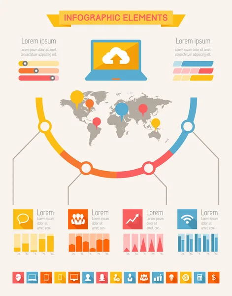 Elementos infográficos de la industria informática — Vector de stock