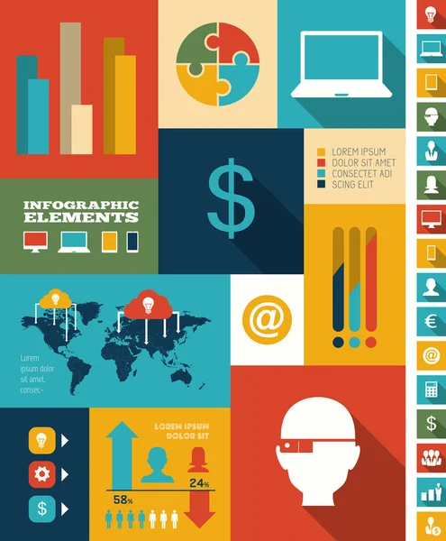 Elementos infográficos de la industria informática — Vector de stock