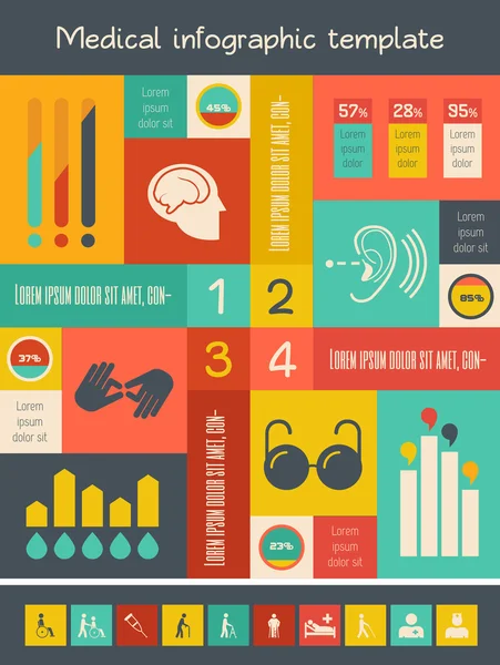 Modèle d'infographie pour personnes handicapées . — Image vectorielle