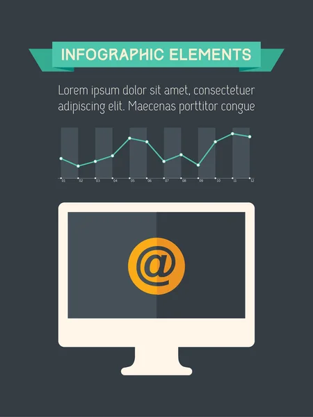 Elementos de infografía tecnológica . — Vector de stock