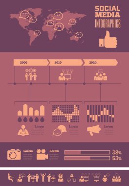 Sosyal medya infografik şablon.