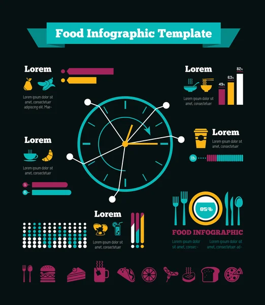 Modello di infografica alimentare . — Vettoriale Stock