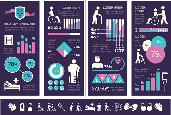 장애 infographic 템플릿. — 스톡 벡터