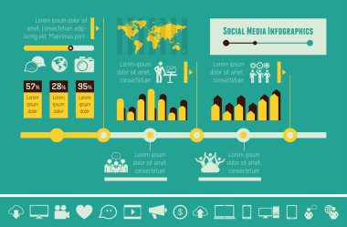 Sosyal medya infografik şablon.