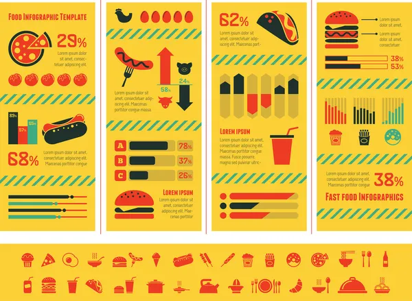 Fastfood Infographic şablonu. — Stok Vektör