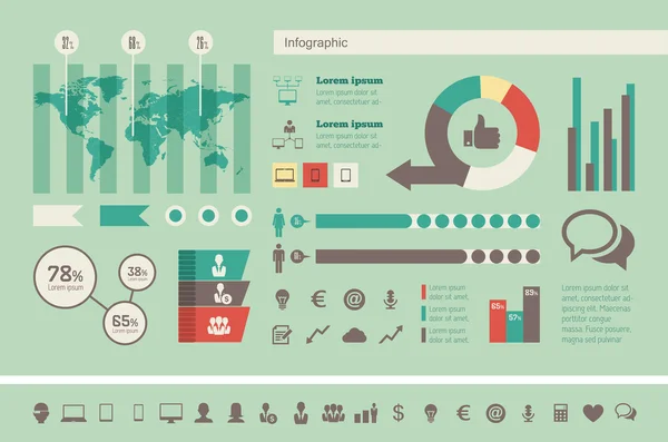 Elementos de infografía tecnológica — Archivo Imágenes Vectoriales