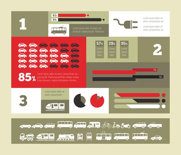 Templat Infografis Transportasi . - Stok Vektor