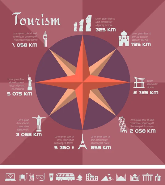 Modèle d'infographie de voyage . — Image vectorielle