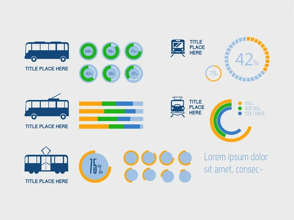 Vervoer infographic elementen. — Wektor stockowy