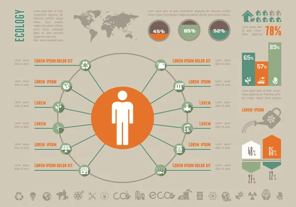 Modelo infográfico ecologia . —  Vetores de Stock