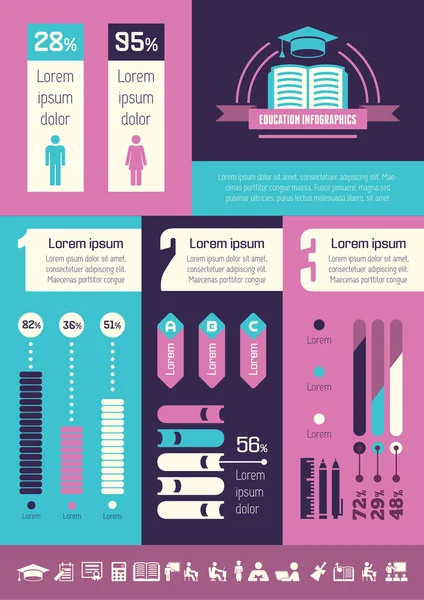 Infografis pendidikan. - Stok Vektor
