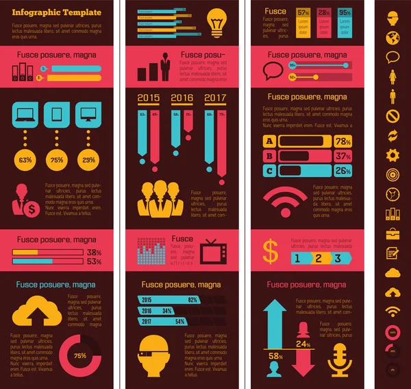 Elementi infografici dell'industria tecnologica — Vettoriale Stock