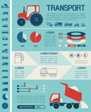 ulaşım Infographic şablonu.