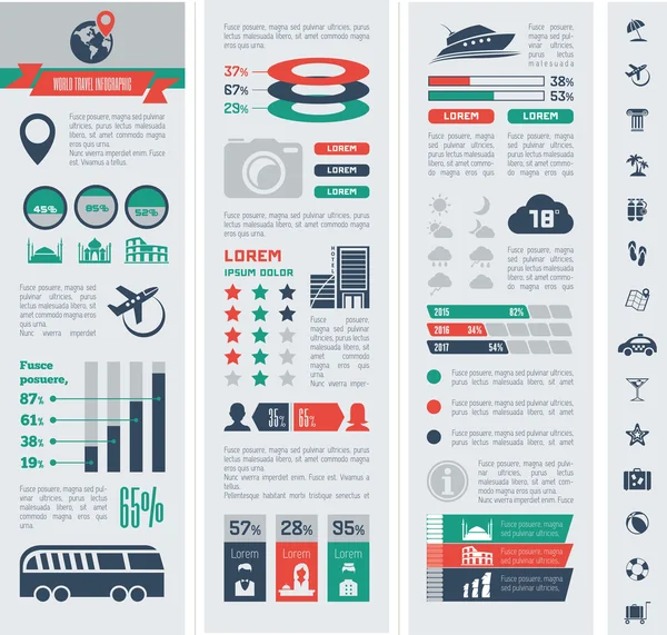 Reizen infographic sjabloon. — Stockvector