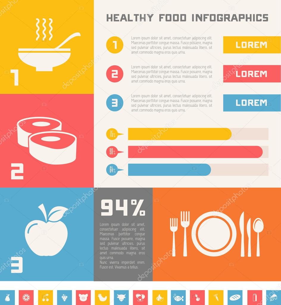 Healthy Food Infographic Template.