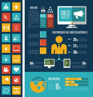 Sosyal medya infografik şablon.