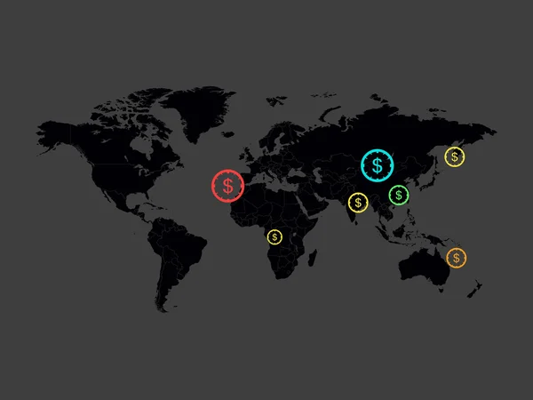 Mapa del mundo — Vector de stock