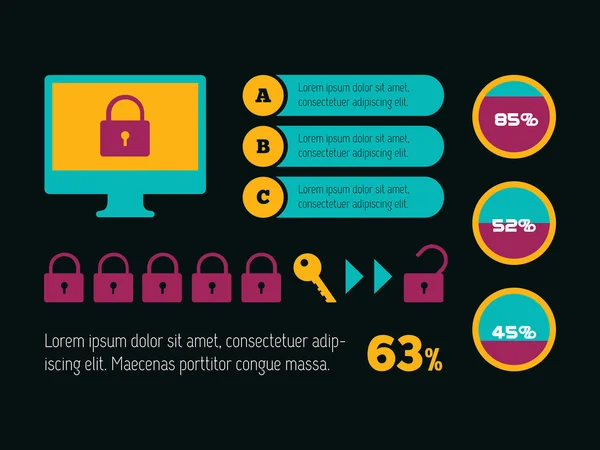 Elemento infografico tecnologico — Vettoriale Stock