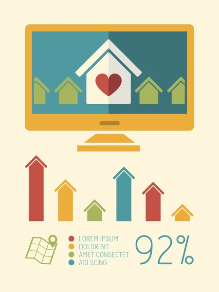 Elemento infografico immobiliare — Vettoriale Stock