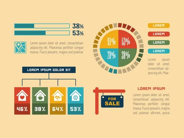 Élément d'infographie immobilière — Image vectorielle