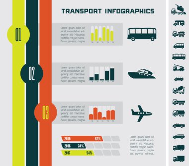 ulaşım Infographic şablonu.