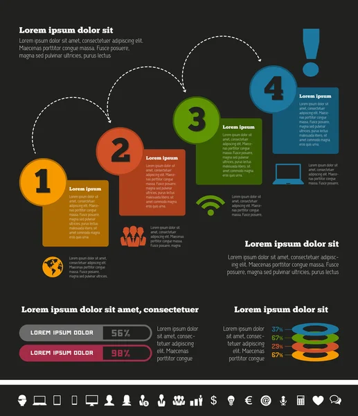 Elementos infográficos da indústria de TI —  Vetores de Stock