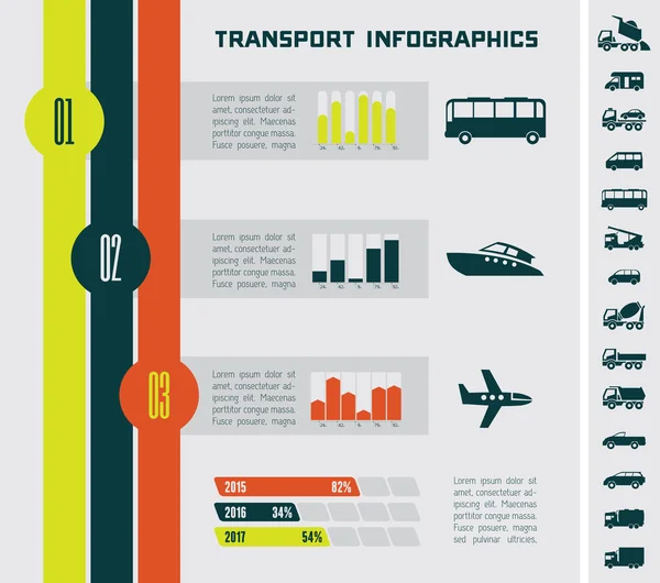 Modelo de Infográfico de Transporte . — Vetor de Stock