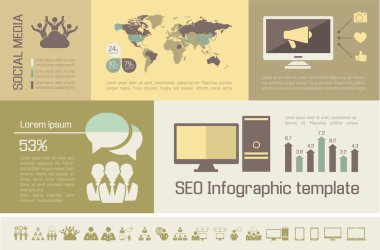 Sosyal medya infografik şablon.