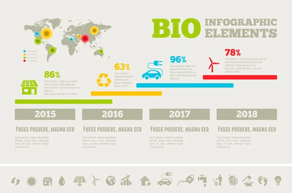 Plantilla de Infografía Ecológica . — Vector de stock