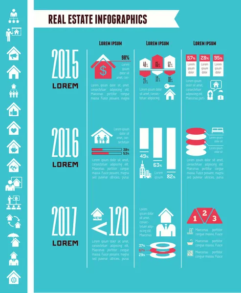 Infographies immobilières . — Image vectorielle