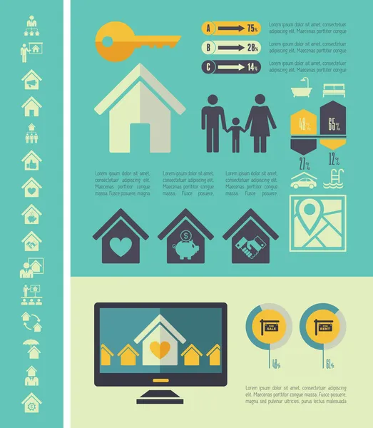 Infografica immobiliare . — Vettoriale Stock
