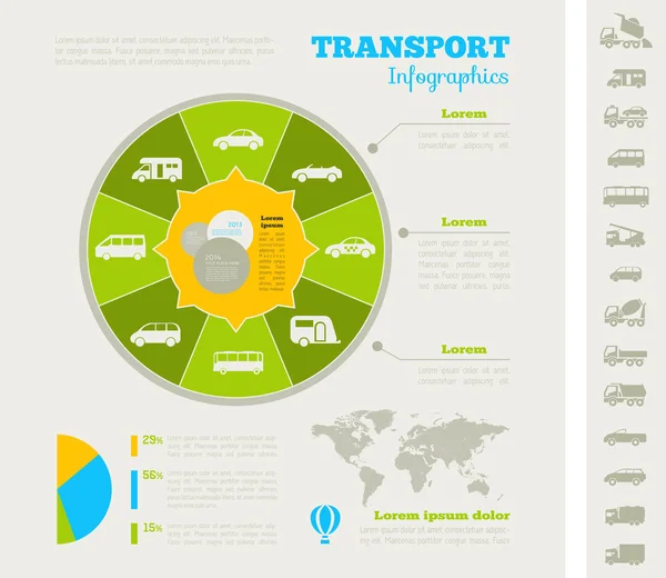 Modelo de Infográfico de Transporte . — Vetor de Stock