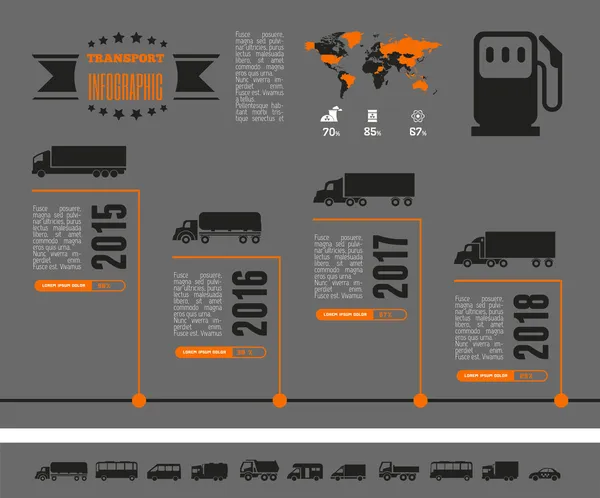 Plantilla de Infografía de Transporte . — Archivo Imágenes Vectoriales