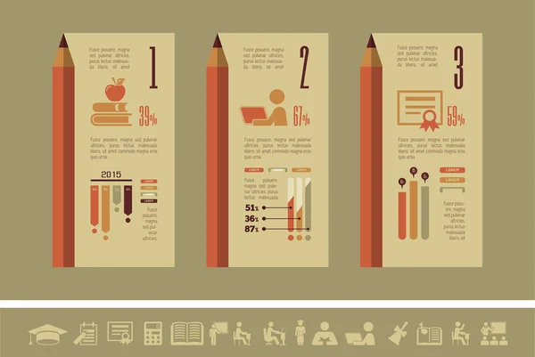 Infografías educativas. — Archivo Imágenes Vectoriales