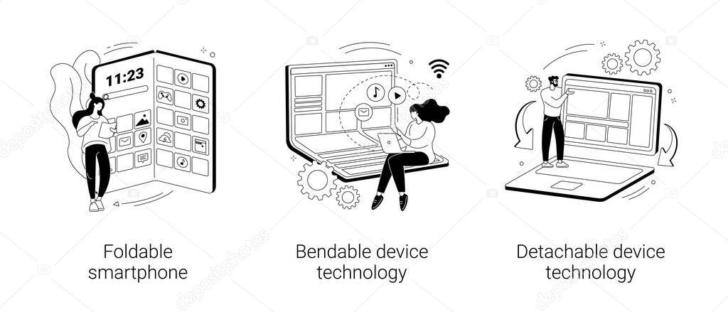 Modern electronics abstract concept vector illustrations.