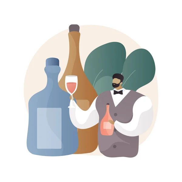 Sommelier abstract concept vector illustration. — Stock Vector