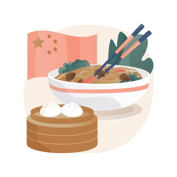 Chiński żywności abstrakcyjne pojęcie wektor ilustracji. — Wektor stockowy