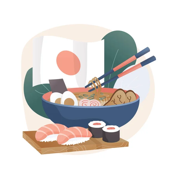 일본 음식 추상 개념 벡터 일러스트. — 스톡 벡터