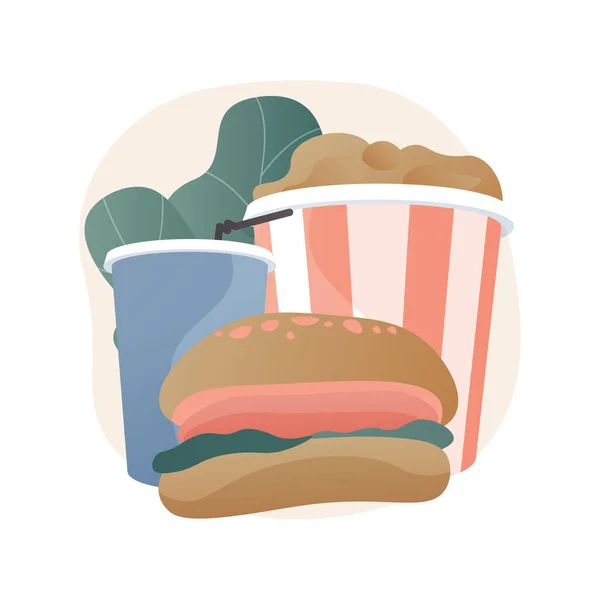 Fast food abstract concept vector illustratie. — Stockvector