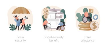 Devlet ödeneği soyut konsept vektör çizimleri.