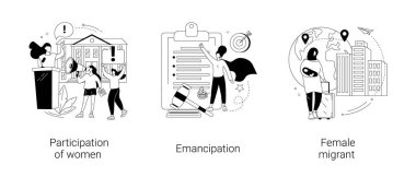 Cinsiyet eşitliği soyut konsept vektör çizimleri.