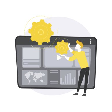 Web sitesi bakım soyut konsept vektör çizimi.