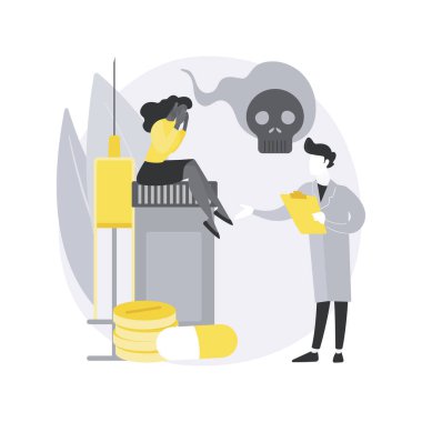 Uyuşturucu rehabilitasyon merkezi soyut konsept vektör çizimi.