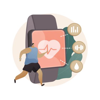 Spor ve spor takip cihazı soyut konsept vektör çizimi.