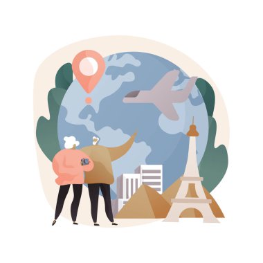 Emeklilik yolculuğu soyut konsept vektör çizimi.