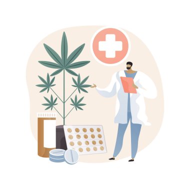 Tıbbi marihuana soyut konsept vektör çizimi.