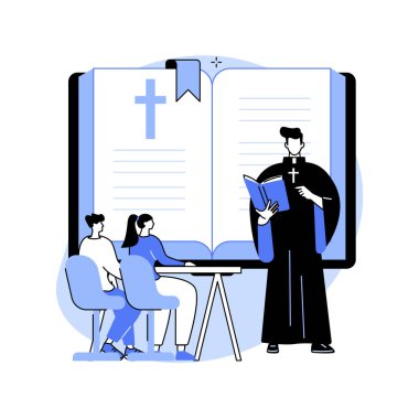 Teoloji soyut konsept vektör çizimi.