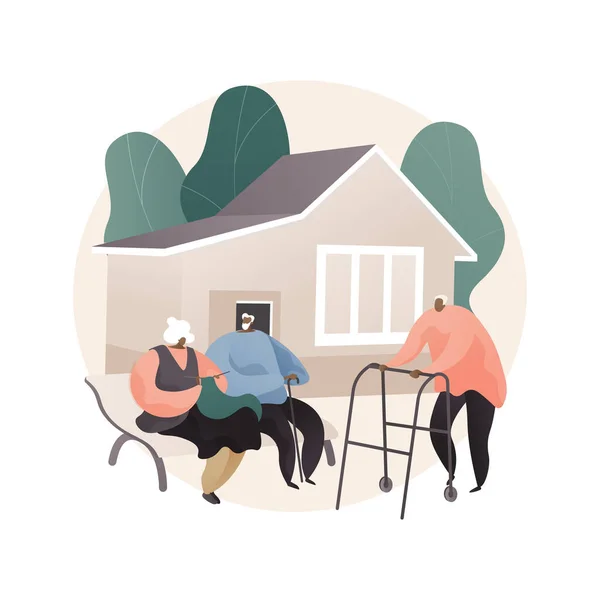 Communautés pour personnes âgées illustration vectorielle conceptuelle abstraite. — Image vectorielle
